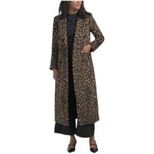 AVEC LES FILLES Contrast Collar Tuxedo Maxi Coat